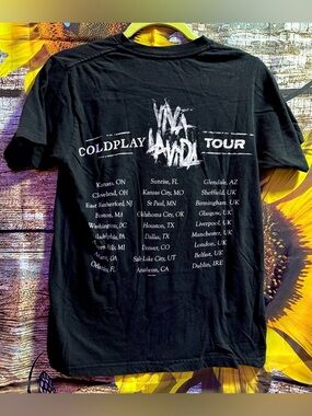 Coldplay Viva la Vida Tour Black T-shirt Size S